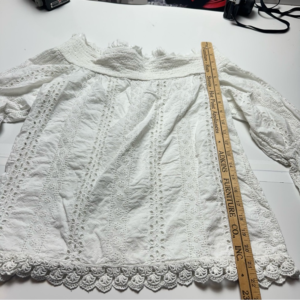 Signature Studio Eyelet Lace Off-Shoulder BlouseCottonBoho Cottagecore Festival - Picture 6 of 12